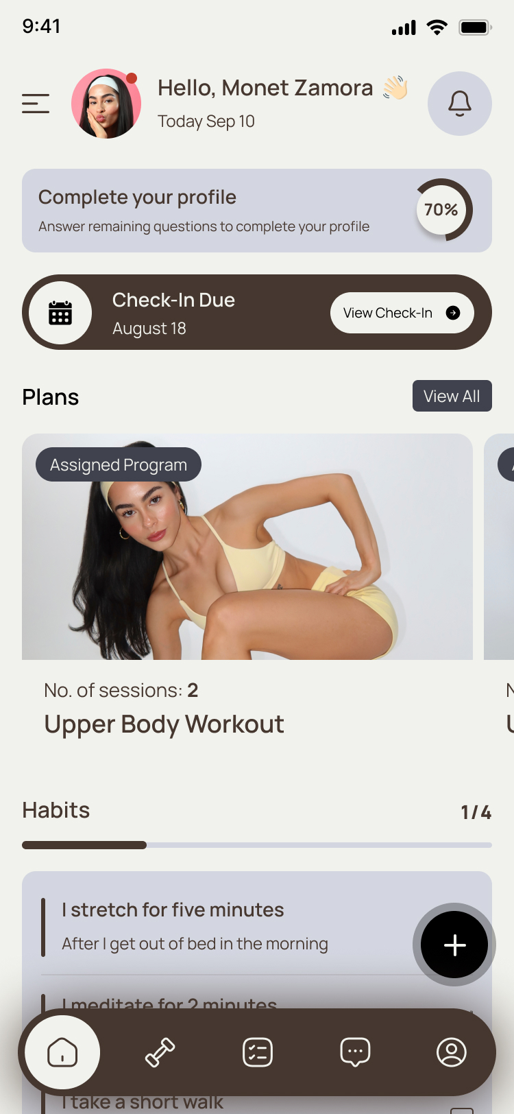 MOVA App — Dashboard