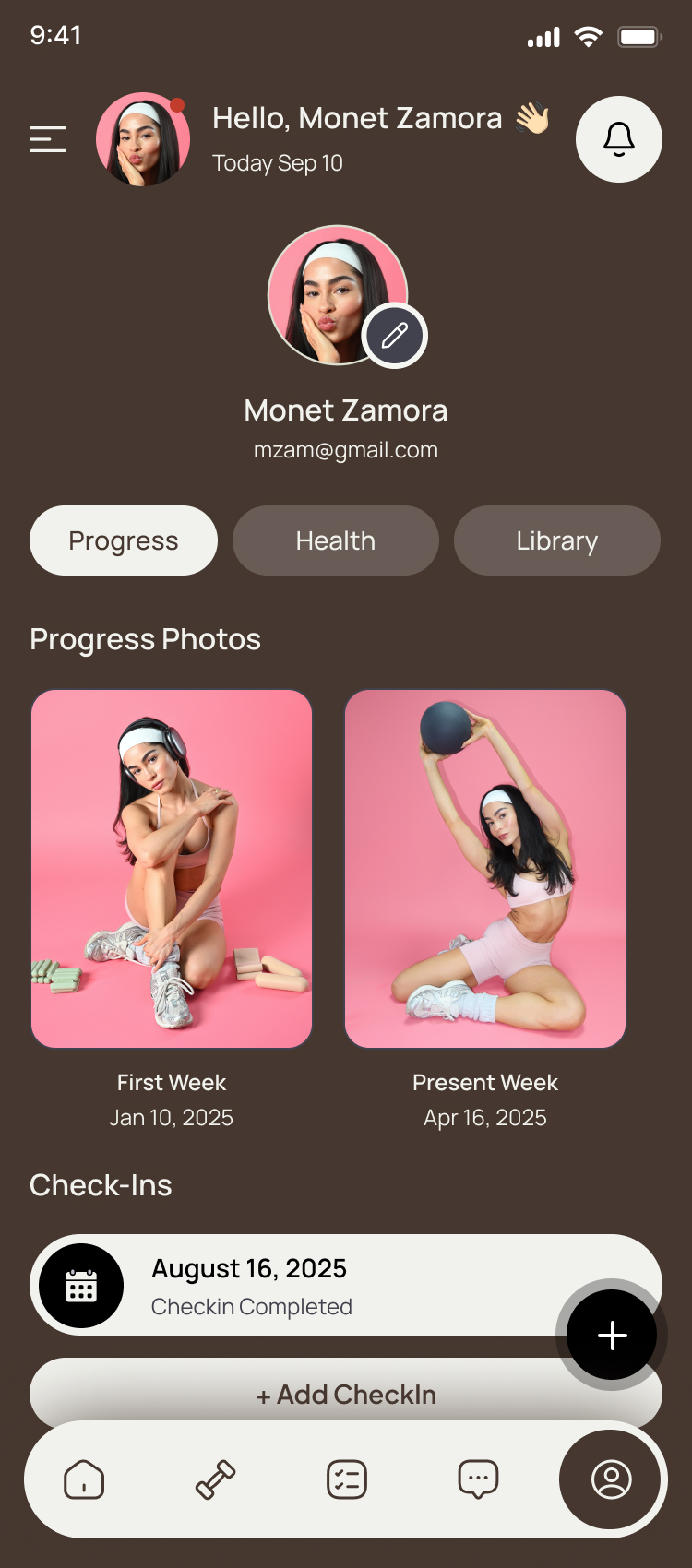 MOVA App — Progress Tracking